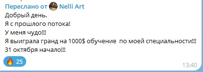 Nelli Art выиграла грант на $1000 после обучения на «Духовной Экономике».
